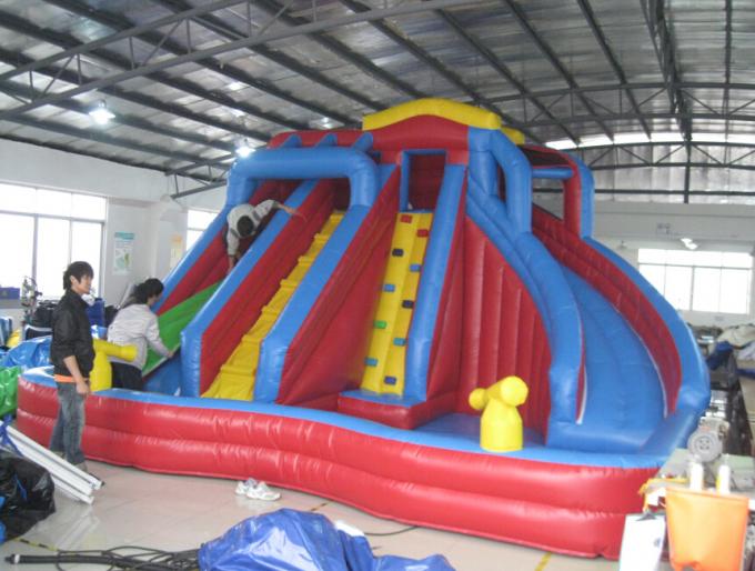 Tobogán acuático inflable de 0.55m m de la lona anaranjada y azul del