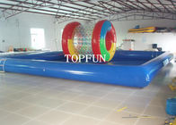 Sola piscina de agua inflable azul de m del tubo 10 x 6 para los niños con el rodillo del agua