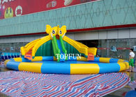 Parque inflable del agua de la lona de encargo del PVC con la piscina para los niños/los adultos