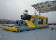 Parque de atracciones inflable al aire libre amarillo con el modelo de la panda modificado para requisitos particulares