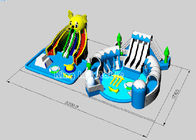 parque inflable del agua de Big Bear de la lona del PVC de los 0.9MM con la piscina azul grande