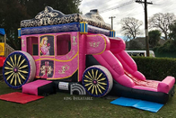 Los niños van de fiesta a princesa Carriage Bounce House con el castillo inflable comercial de la gorila de la diapositiva para las muchachas
