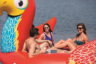 Flotador inflable gigante para piscina de loros para 6 personas, 4,8 m de largo x 4 m de ancho x 2 m de alto, juguete para nadar