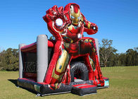La casa roja de salto inflable de la despedida del castillo animoso de la gorila de Iron Man para los niños va de fiesta