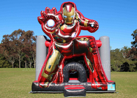 La casa roja de salto inflable de la despedida del castillo animoso de la gorila de Iron Man para los niños va de fiesta