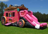 Casa inflable de la despedida del juego de los niños de las gorilas de princesa Pink Bouncy Castle combinada con la diapositiva