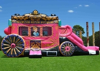 Casa inflable de la despedida del juego de los niños de las gorilas de princesa Pink Bouncy Castle combinada con la diapositiva