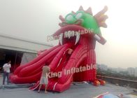 Tobogán acuático inflable del dragón rojo hermoso con el PVC del modelo de Moster para los adultos