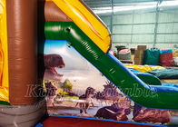 Castillos de salto inflables del salto de los dinosaurios del castillo de la diapositiva de T-Rex de la casa animosa feliz de la despedida