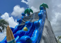 Tobogán acuático inflable de la calidad comercial al aire libre azul inflable grande de los toboganes acuáticos