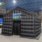 Carpa de fiesta portátil de gran tamaño Casa de luz LED negra Bar de discoteca Carpa de cubo inflable