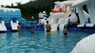 Los niños juegan diseño inflables gran piscina parque acuático inflables parque acuático con piscina y tobogán