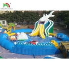 Parque acuático de piscina grande inflable Parque acuático inflable con tobogán de piscina