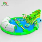 Equipo comercial de juegos acuáticos Tierra móvil inflables Parque acuático subterráneo Gran tobogán de piscina