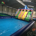 Juegos al aire libre Parque de toboganes inflables Gran toboganes de agua inflables con piscina