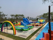 Parque acuático inflable con tobogán de agua y piscina Parque acuático inflables personalizados para niños y adultos