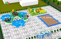 Gran puente inflable salto castillo parque acuático tobogán con piscina juegos al aire libre niños