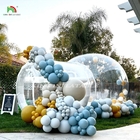Tienda de burbujas inflables al aire libre Cúpula de cristal transparente Tienda de burbujas inflables con globos para la boda