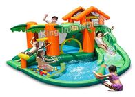 Castillo tropical del salto del centro del juego/tobogán acuático inflable para los niños en verano