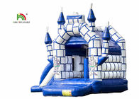 Castillo de salto inflable de los niños de la lona del PVC del azul 0.55m m con la diapositiva