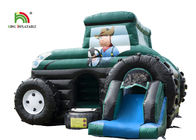 Resbale el castillo de salto inflable del coche agrícola verde combinado por de garantía del alquiler 1 - 2 años