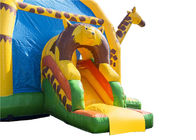 4 en 1 castillo de salto inflable de la jirafa con la diapositiva y el obstáculo para al aire libre