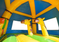 4 en 1 castillo de salto inflable de la jirafa con la diapositiva y el obstáculo para al aire libre