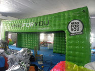 Tienda inflable cuadrada verde del acontecimiento con la lona del PVC de 0.6m m - de 0.9m m, impermeable y resistente al fuego