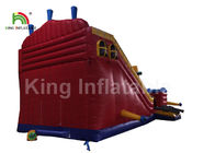 Castillo de salto inflable rojo con el ventilador para la diapositiva combinada de la gorila del niño/del barco pirata