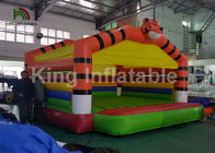 Castillo de salto inflable de la gorila del tigre anaranjado de la lona del PVC para la diversión al aire libre
