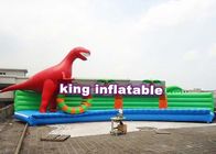 Banco inflable colorido de la orilla del dinosaurio de encargo para la piscina inflable enorme del parque del agua