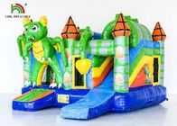 Gorila inflable de los niños combinada/castillo de salto del dragón inflable del verde