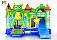 Gorila inflable de los niños combinada/castillo de salto del dragón inflable del verde