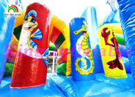 castillo de salto inflable de Multiplay de la lona del PVC de 0.55m m con los animales de la diapositiva y de mar
