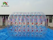 juguete/rodillo inflables transparentes del agua del PVC de 1.0m m con los puntos multicolores