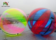 Tiras multicoloras transparentes grandes de la bola inflable del agua del PVC del artículo 1.0m m