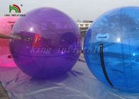 Paseo inflable grande púrpura/azul del PVC de 1.0m m en el diámetro de la bola los 2m del agua para la piscina o el lago