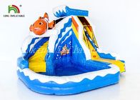 Tobogán acuático inflable de Clownfish con la piscina por la lona durable del PVC