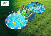 Parques inflables gigantes del agua de la tierra con la piscina de la diapositiva dos para al aire libre