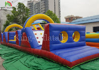 Carrera de obstáculos inflable del patio del CE 12 *3 m de los juegos al aire libre azules de los deportes para los adultos