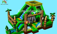 Castillo inflable de la gorila del patio del niño del parque de atracciones de la panda animal verde del tema