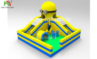 OEM seco de salto inflable animoso interior de la diapositiva del obstáculo del castillo de los subordinados amarillos