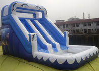 Tres líneas tobogán acuático inflable con la piscina para el parque inflable de la diapositiva de los niños/de los adultos