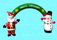 La Feliz Navidad inflable al aire libre del rey 420D arquea la tela de nylon de Santa Claus Snowman