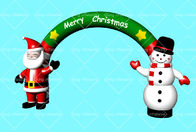La Feliz Navidad inflable al aire libre del rey 420D arquea la tela de nylon de Santa Claus Snowman