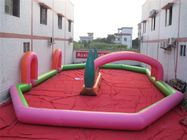 juegos inflables de los deportes del PVC de 0.6m m, verde del rosa del patio de la pista de la lona