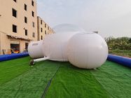 Tienda los 6m inflable semi transparente de la burbuja con el cuarto de baño del túnel