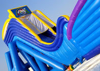 Anuncio publicitario inflable azul/amarillo de los juegos del tobogán acuático diapositiva del hipopótamo de 12 * de los 4m para la playa