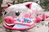 Patio inflable del cerdo comercial del rosa con la cubierta de la tienda de la burbuja