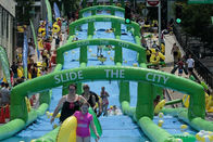 Diapositiva inflable al aire libre larga modificada para requisitos particulares de la ciudad del juego de los deportes acuáticos del 100m para los adultos